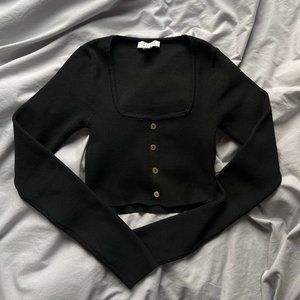 Topshop Womens Black Crop-top